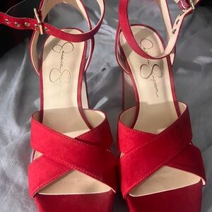 Jessica Simpson Red Strappy Heels